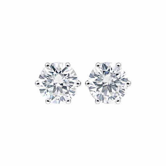 4.00 Ct Round Cut Lab Grown Diamond Earrings - GEMHUB & CO.