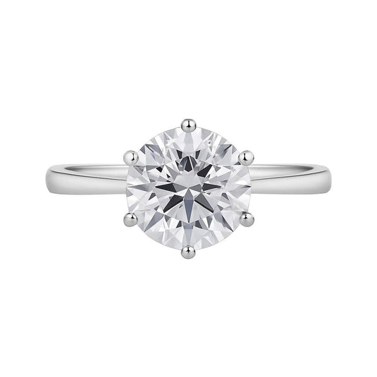 3.21 carat round cut lab-grown diamond solitaire ring in 18k gold vermeil