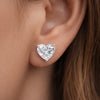 4 Ct Heart Cut Lab Grown Diamond Earrings - View 5