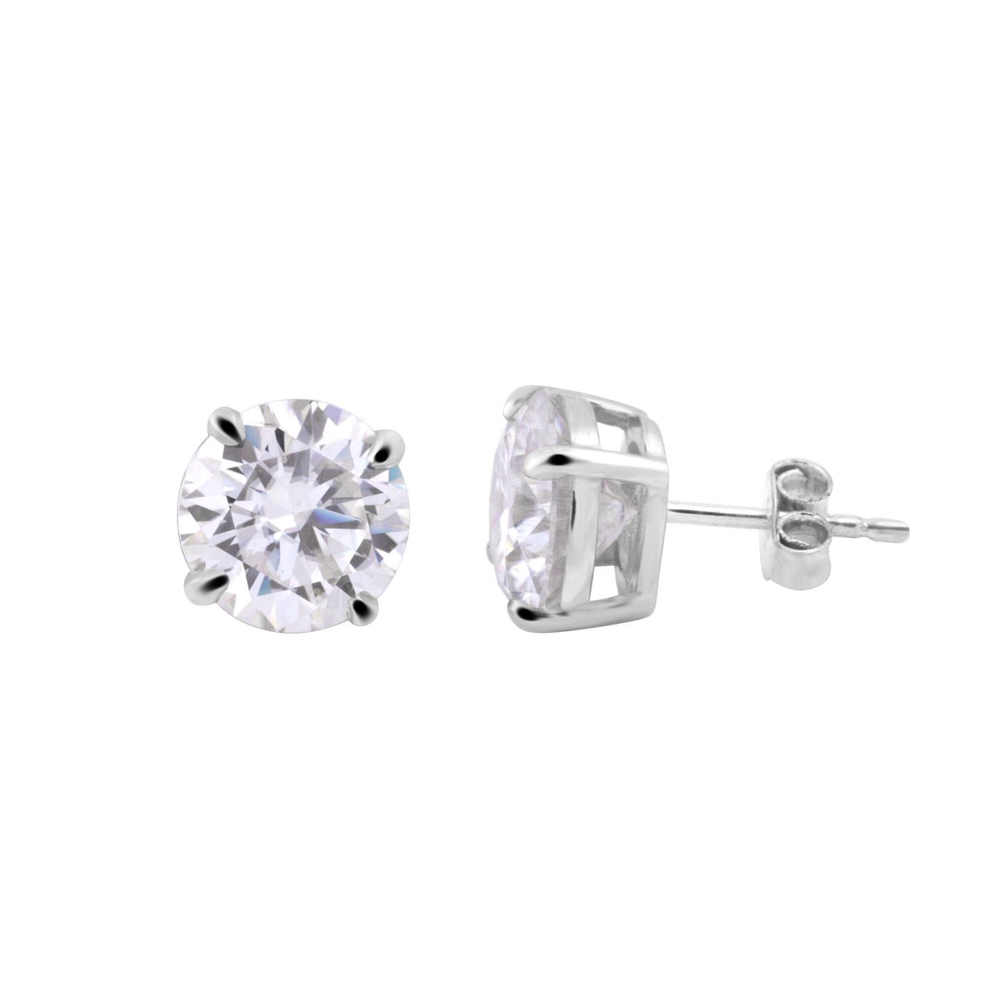 3 Ct Round Cut Lab Grown Diamond Earrings - GEMHUB & CO.
