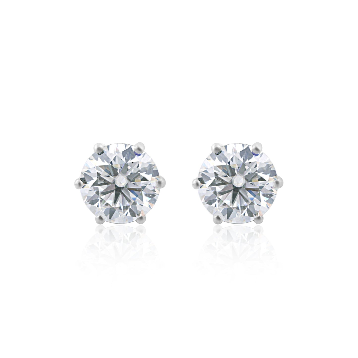 2 Ct Round Cut Lab Grown Diamond Earrings - GEMHUB & CO.