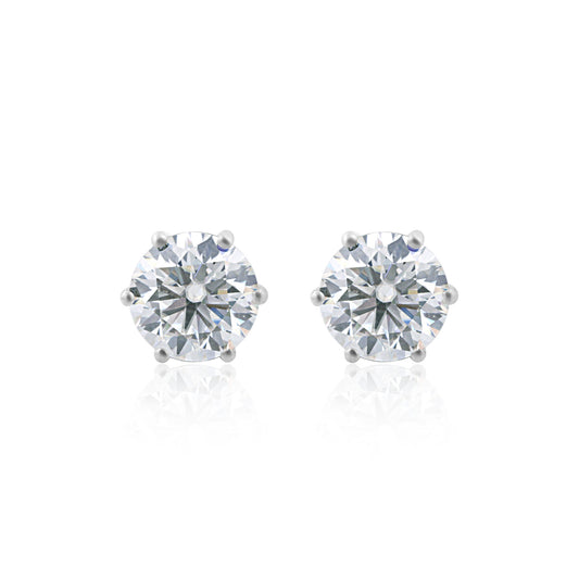 2 Ct Round Cut Lab Grown Diamond Earrings - GEMHUB & CO.