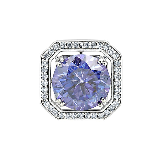 3 Ct Round Cut Blue Lab Grown Diamond Pendant - GEMHUB & CO.