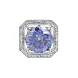 3 Ct Round Cut Blue Lab Grown Diamond Pendant — VS1 Clarity, 18k Gold Vermeil