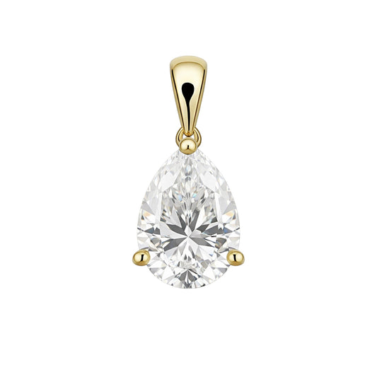 2 Ct Pear Cut Lab Grown Diamond Pendant - GEMHUB & CO.