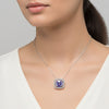 3 Ct Round Cut Blue Lab Grown Diamond Pendant - GEMHUB & CO. - View 5