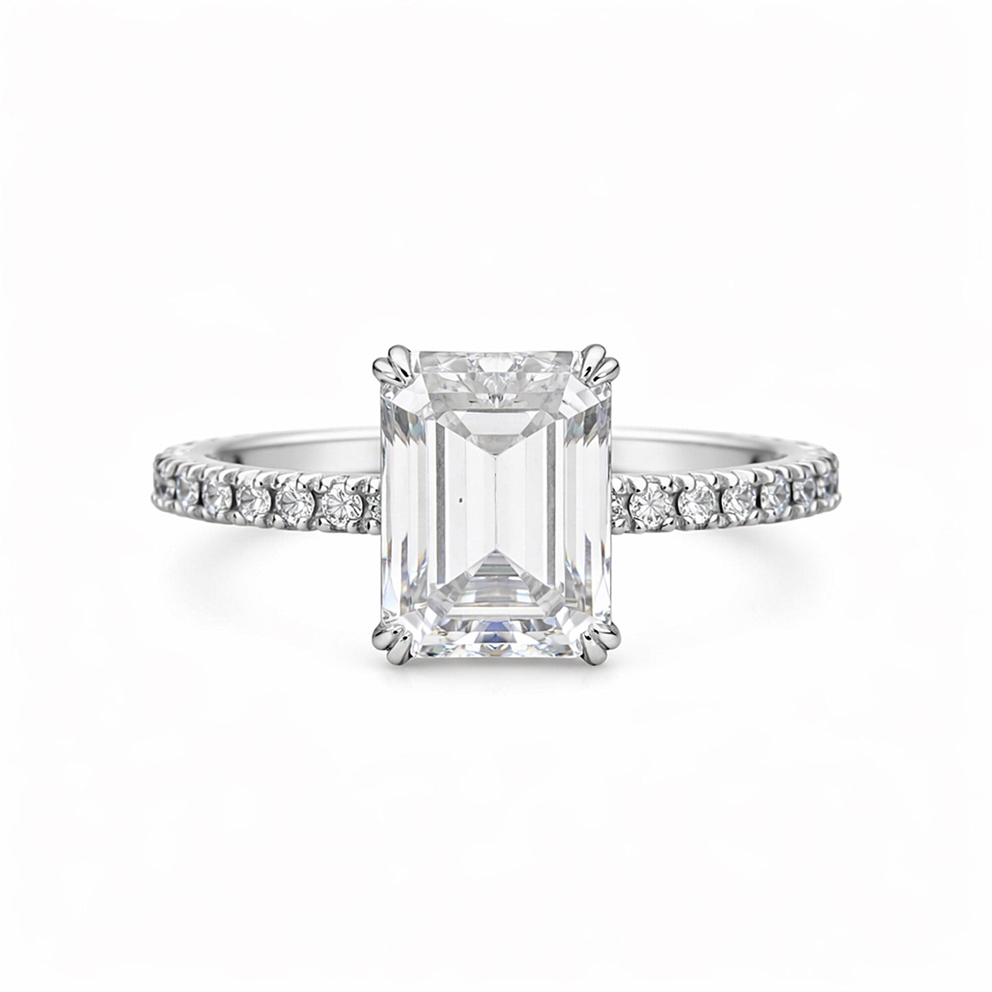 3.30 Ct Emerald Cut Lab Grown Diamond Ring - GEMHUB & CO. - View 6