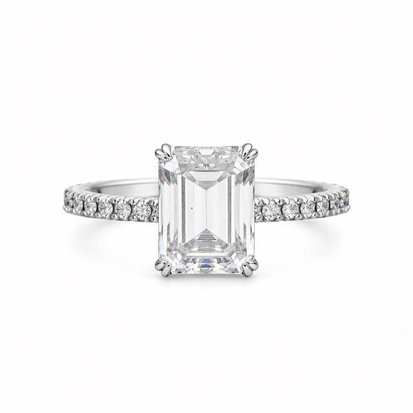 3.30 Ct Emerald Cut Lab Grown Diamond Ring - GEMHUB & CO. - View 6