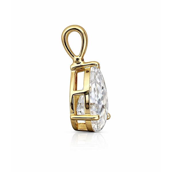 2 Ct Pear Cut Lab Grown Diamond Pendant - GEMHUB & CO. - View 2