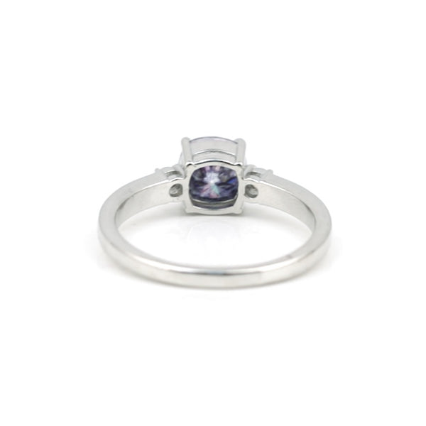 2.00 Ct Cushion Cut Blue Lab Grown Diamond Ring - GEMHUB & CO. - View 3