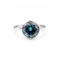 3.00 Ct Round Cut Lab Grown Blue Diamond Ring — VS1 Clarity, 18k Gold Vermeil