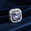 3 Ct Round Cut Blue Lab Grown Diamond Pendant - GEMHUB & CO. - View 3