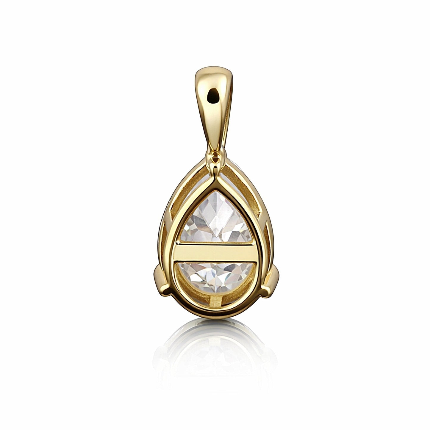 2 Ct Pear Cut Lab Grown Diamond Pendant - GEMHUB & CO. - View 3
