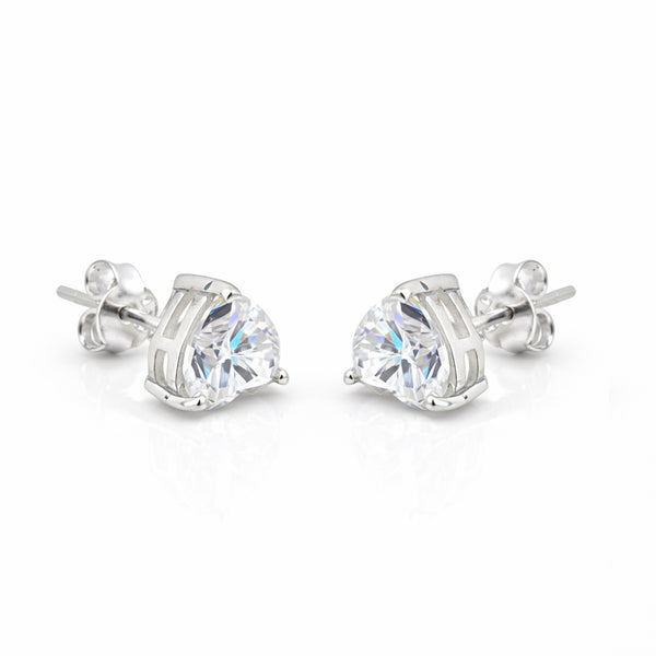 4 Ct Heart Cut Lab Grown Diamond Earrings - View 3