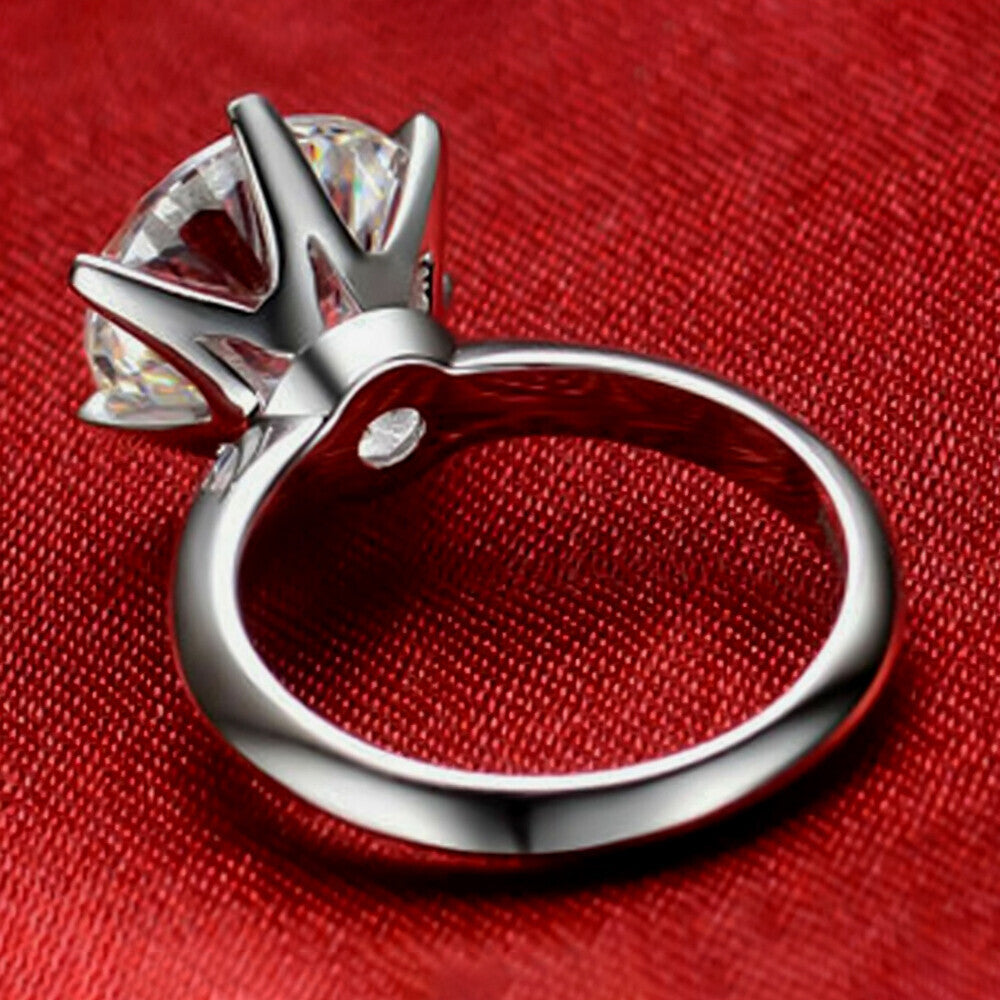 3.50 Ct Certified Round Cut Moissanite Holiday Ring for Her 18K Gold Plated
