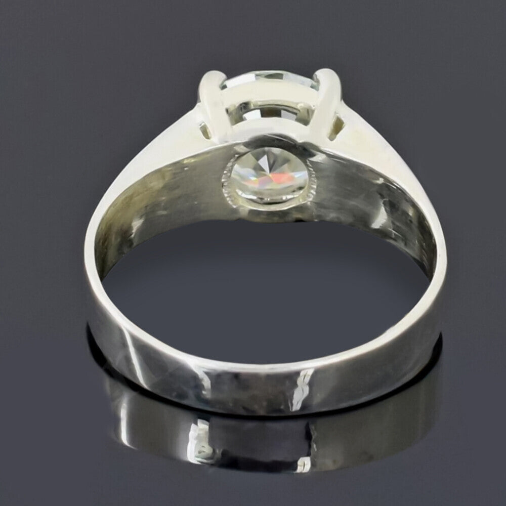 2.50 Ct White Round Cut Certified Moissanite Solitaire Rings 18K Gold Plated Vermei 18K Gold Plated
