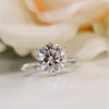 Certified 3.70 Ct White Moissanite Solitaire Statement Ring 18K Gold Plated