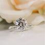 Certified 3.70 Ct White Moissanite Solitaire Statement Ring 18K Gold Plated