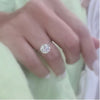Certified 3.70 Ct White Moissanite Solitaire Statement Ring 18K Gold Plated