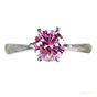 Certified 1.1ct VVS1 Pink Moissanite Ring Jewelry Gift for Women 18K Gold Plated Ve 18K Gold Plated