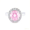 Certified 1.2 ct DEW Pink Moissanite Ring in Gift for Her Love 18K Gold Plated – white background main image