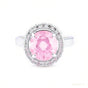 Certified 1.2 ct DEW Pink Moissanite Ring in Gift for Her Love 18K Gold Plated