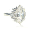 Certified 11.30 ct DEW Oval Cut White Moissanite Solitaire Ring In 18K Gold Plated Verm 18K Gold Plated – white background main image