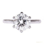 Certified 2.20 ct DEW Emerald Cut White Round Moissanite Solitaire Ring in 18K Gold Plated