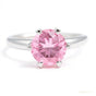 Certified 2.20ct VVS1 Pink Moissanite Solitaire Ring for Lover Gift 18K Gold Plated