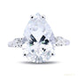 Certified 2.50 ct DEW Pear Cut White Moissanite Solitaire Ring In 18K Gold Plated Verme 18K Gold Plated