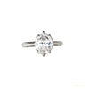 Certified 2.50 ct DEW Round Cut Moissanite Solitaire Ring, Double Prongs 18K Gold Plate 18K Gold Plated – white background main image