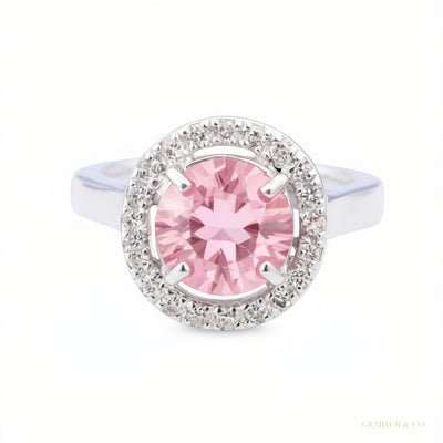 Certified 2.50ct VVS1 Pink Moissanite Ring Jewelry Birthday Gift – 18K Gold Vermeil