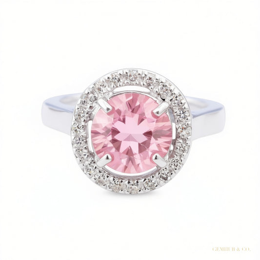 Certified 2.50ct VVS1 Pink Moissanite Ring Jewelry Birthday Gift 18K Gold Plated Ve 18K Gold Plated – white background main image