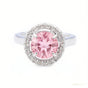 Certified 2.50ct VVS1 Pink Moissanite Ring Jewelry Birthday Gift 18K Gold Plated Ve 18K Gold Plated