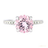 Certified 2.60 ct DEW Pink Moissanite Solitaire Ring in Gift 18K Gold Plated – white background main image