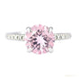 Certified 2.60 ct DEW Pink Moissanite Solitaire Ring in Gift 18K Gold Plated