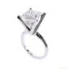 Certified 2.60 Cts Cushion Cut White Moissanite Solitaire Ring 18K Gold Plated Verm 18K Gold Plated – white background main image