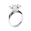 Certified 3.28 ct DEW Round Cut White Moissanite Solitaire Ring In 18K Gold Plated Verme 18K Gold Plated – white background main image