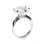 Certified 3.28 ct DEW Round Cut White Moissanite Solitaire Ring In 18K Gold Plated Verme 18K Gold Plated