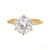 Certified 3.40 ct DEW White Moissanite Solitaire Statement Ring 18K Gold Plated – white background main image