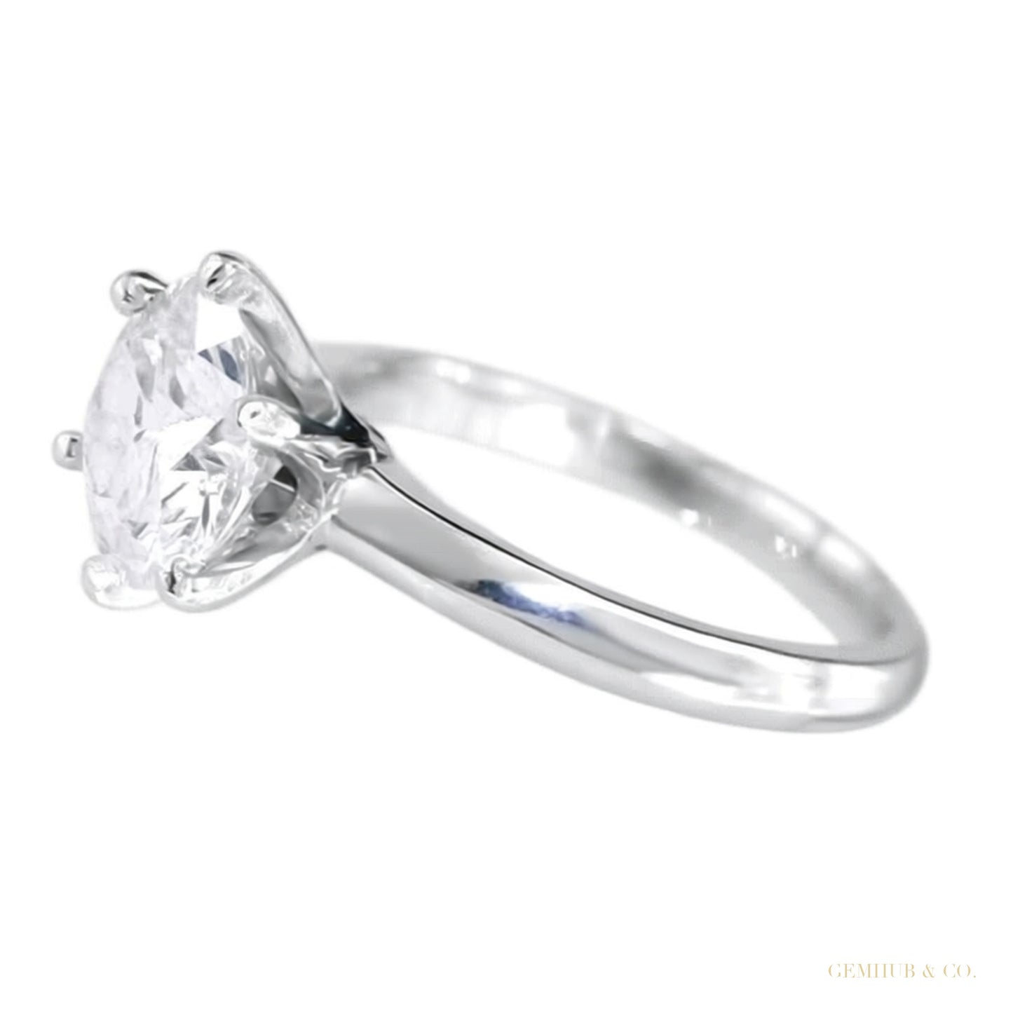 Certified 3.40ct VS1 White Moissanite Ring Jewelry Anniversary Gift 18K Gold Plated – white background main image