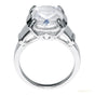 Certified 3.50 ct DEW Round Cut White Solitaire Moissanite Engagement Ring 18K Gold Pla 18K Gold Plated