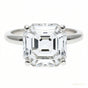 Certified 3.60 ct DEW Assher Cut White Moissanite Solitaire Statement Ring 18K Gold Pla 18K Gold Plated