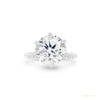 Certified 3.70 ct DEW White Moissanite Solitaire Statement Ring 18K Gold Plated – white background main image