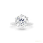Certified 3.70 ct DEW White Moissanite Solitaire Statement Ring 18K Gold Plated
