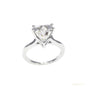 Certified 3.75 ct DEW Heart Cut White Moissanite Solitaire Ring In 18K Gold Plated Verm 18K Gold Plated