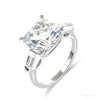 Certified 4.10 ct DEW Cushion Cut Moissanite Ring in for Women 18K Gold Plated – white background main image