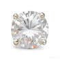 Certified 4.40 ct DEW Round Cut Treated White Moissanite Solitaire Studs 18K Gold Plate 18K Gold Plated