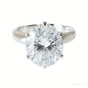 Certified 4.60 ct DEW Round Cut White Moissanite Solitaire Statement Ring In 18K Gold P 18K Gold Plated