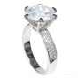 Certified 4.80 ct DEW Round Cut White Moissanite Solitaire Statement Ring 18K Gold Plat 18K Gold Plated